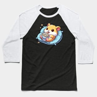 Cute hamster eating popcorns Baseball T-Shirt